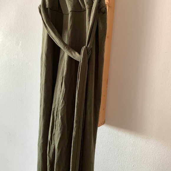 BNWT PRETTYLITTLETHING  Khaki Strappy Jersey Wrap Tie Waist Jumpsuit SZ … - Picture 7 of 8